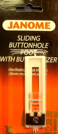 Janome Sliding Buttonhole Foot with Button Sizer for Oscillating Hook Models (5mm max. width)