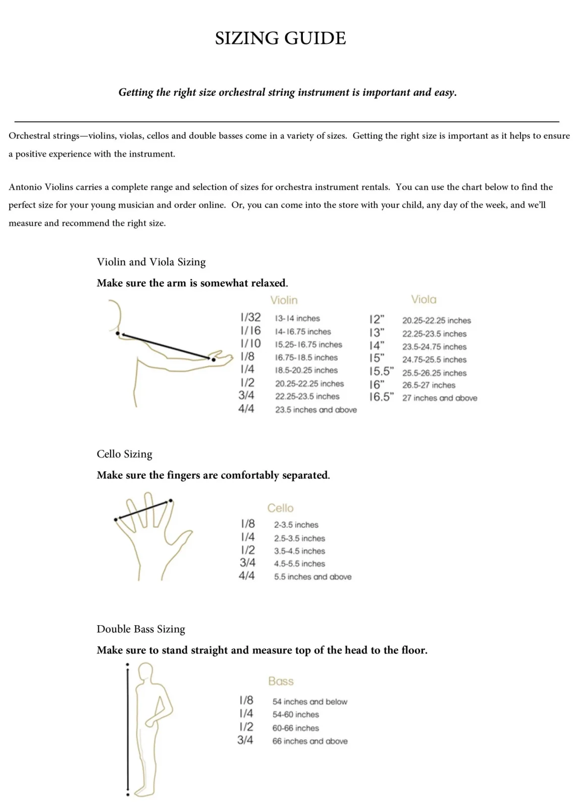 Rental Landing Page Antonio Violins & Ukes