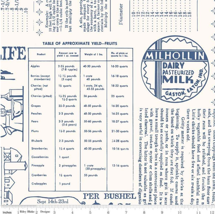Farm Girl Vintage Farm Girl Life Denim 108 Wideback Fabric, WB7887, Three Yard Cut