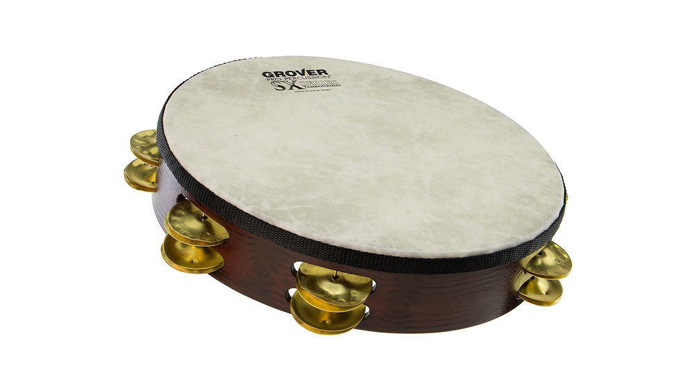 Grover Pro Percussion SXP-BR SX Plus 10-inch Double-row Tambourine with 16 Hand-Hammered Bronze Jingles