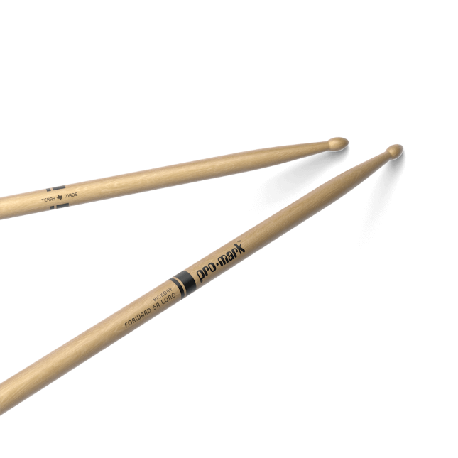 ProMark Classic Forward 5A Long Hickory Drumstick Oval Wood Tip