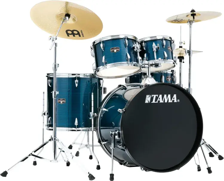 Tama Imperialstar IE50C 5-piece Complete Drum Set with Snare Drum and Meinl Cymbals - Blue Hairline