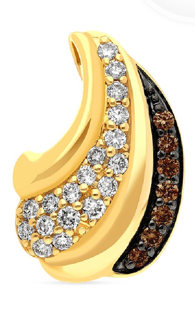 14K Honey Gold™ Pendant | Nude Diamonds™ 1/3 cts., Chocolate Diamonds® 1/8 cts.
