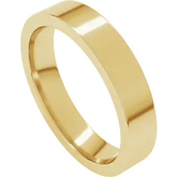 14K Yellow Gold 4 mm Comfort-Fit Flat Band Size 7