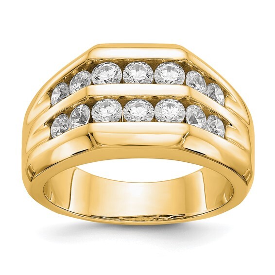 14YG 1 1/2 ct Lab Grown E/F VS2/SI1 Gents Diamond Ring