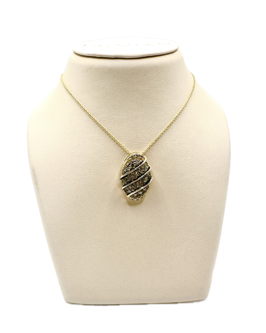 14k Honey Gold LeVian 3/4 ct Chocolate Diamond 1/8 ct Nude Diamond Necklace