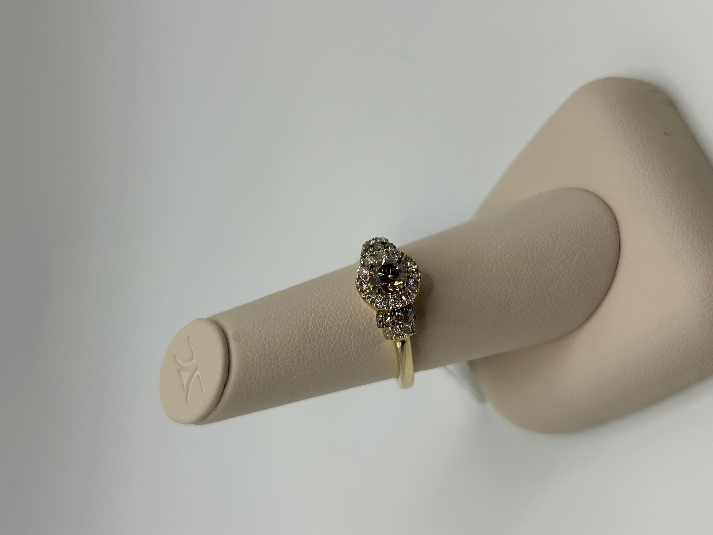 14k Honey Gold LeVian 5/8 ct Chocolate Diamond and 3/8 Nude Diamond Ring