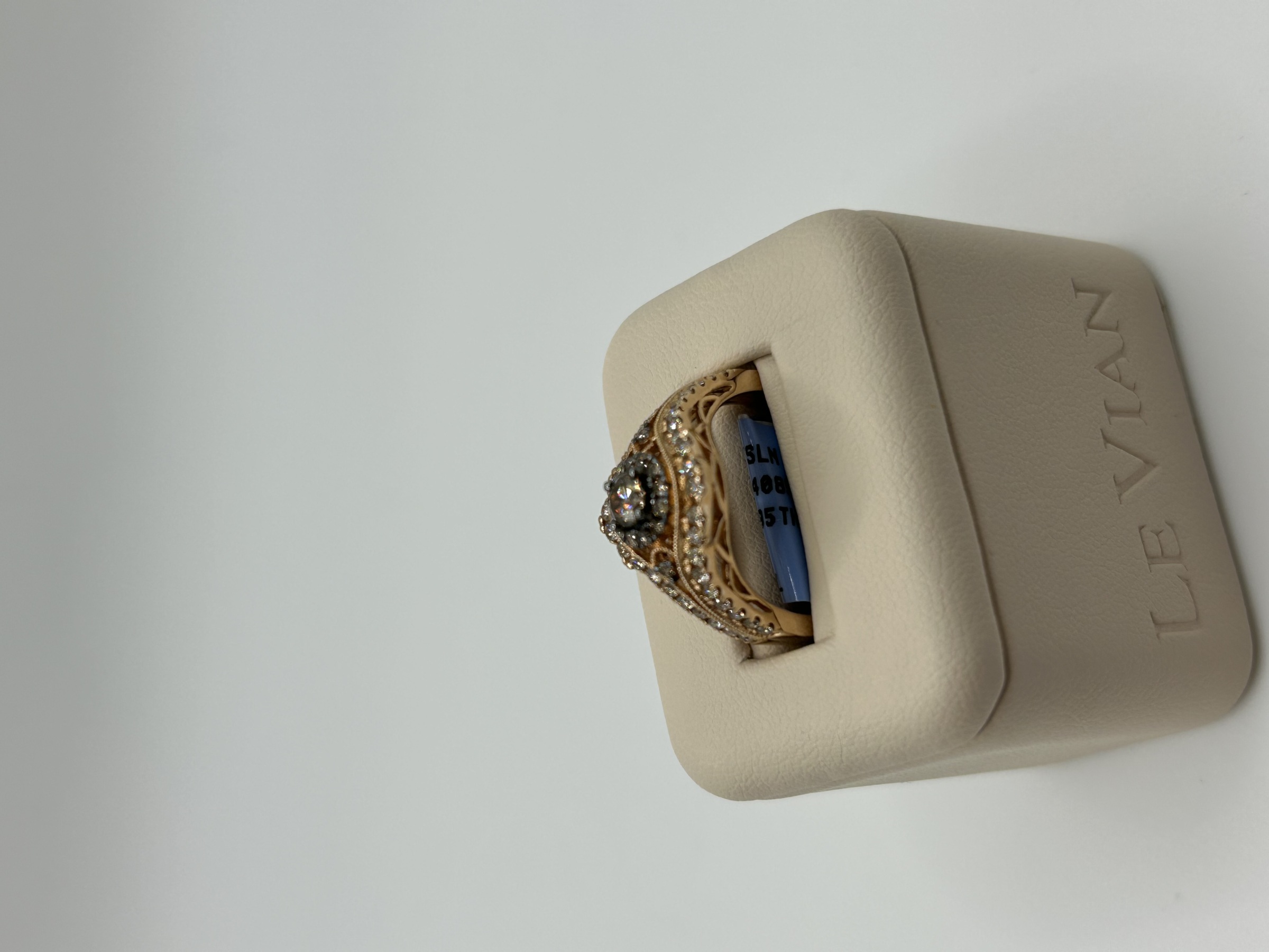 14k Strawberry Gold 1/3 ct Chocolate Diamond and 1/2 ct Nude Diamond Ring