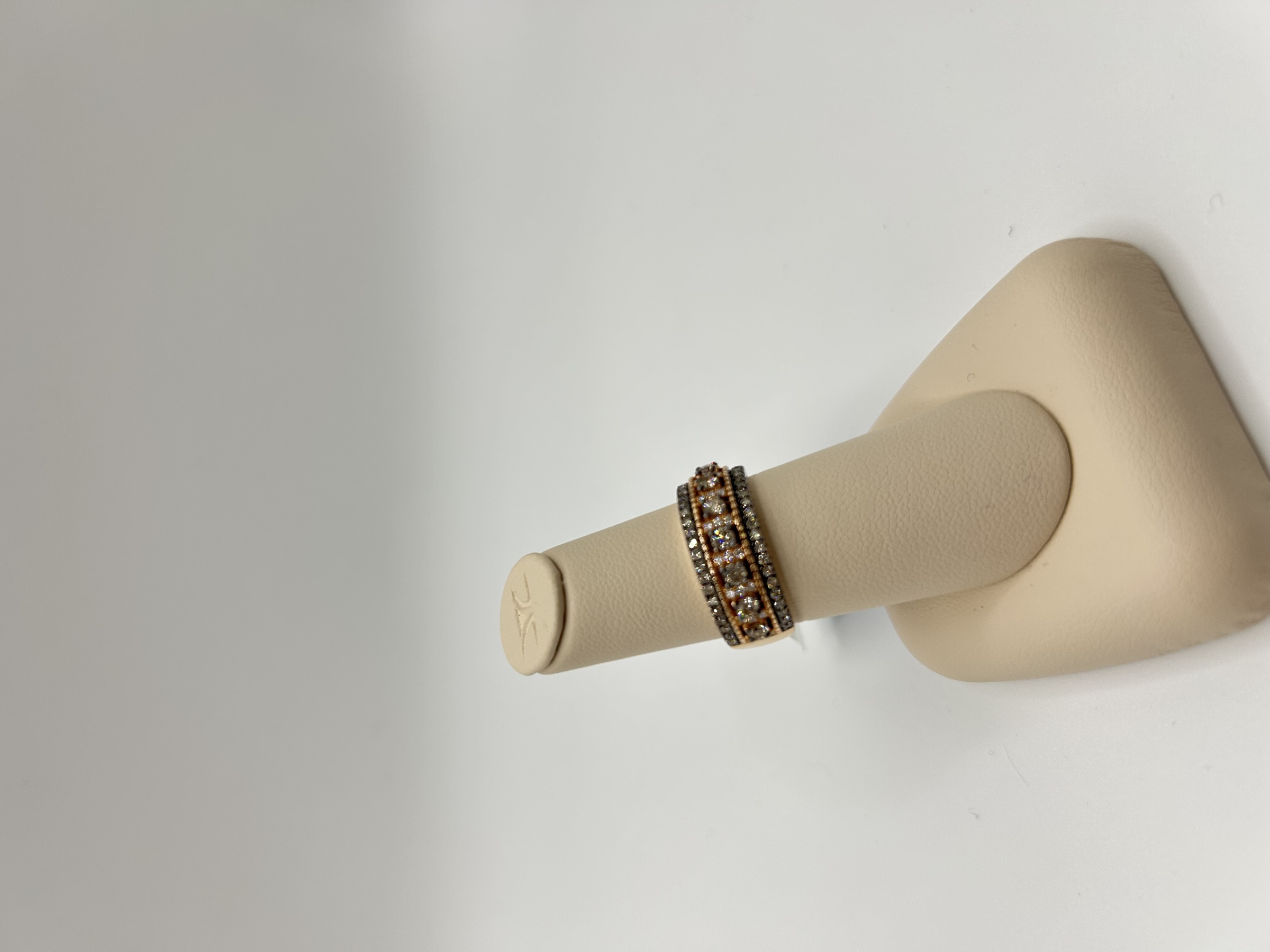 14k Strawberry Gold LeVian 7/8 ct Chocolate Diamond Ring w/ 1/8 Nude Diamonds Sides