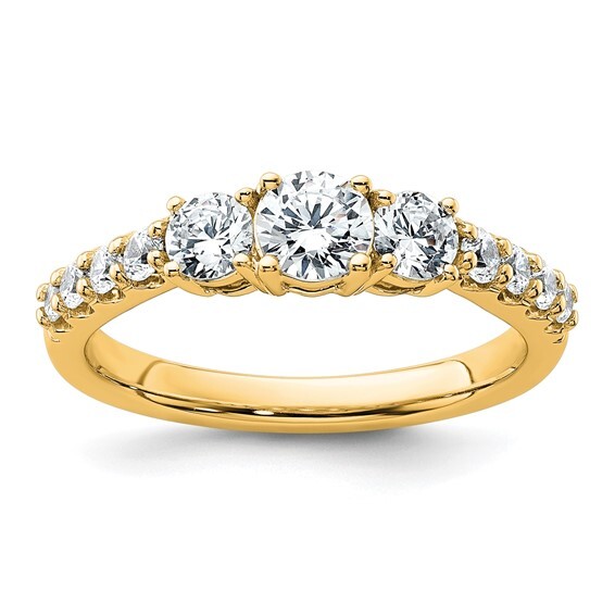 14k Yellow Gold Lab Grown 3 Stone Ring 1 1/2ct tdw G VS/SI