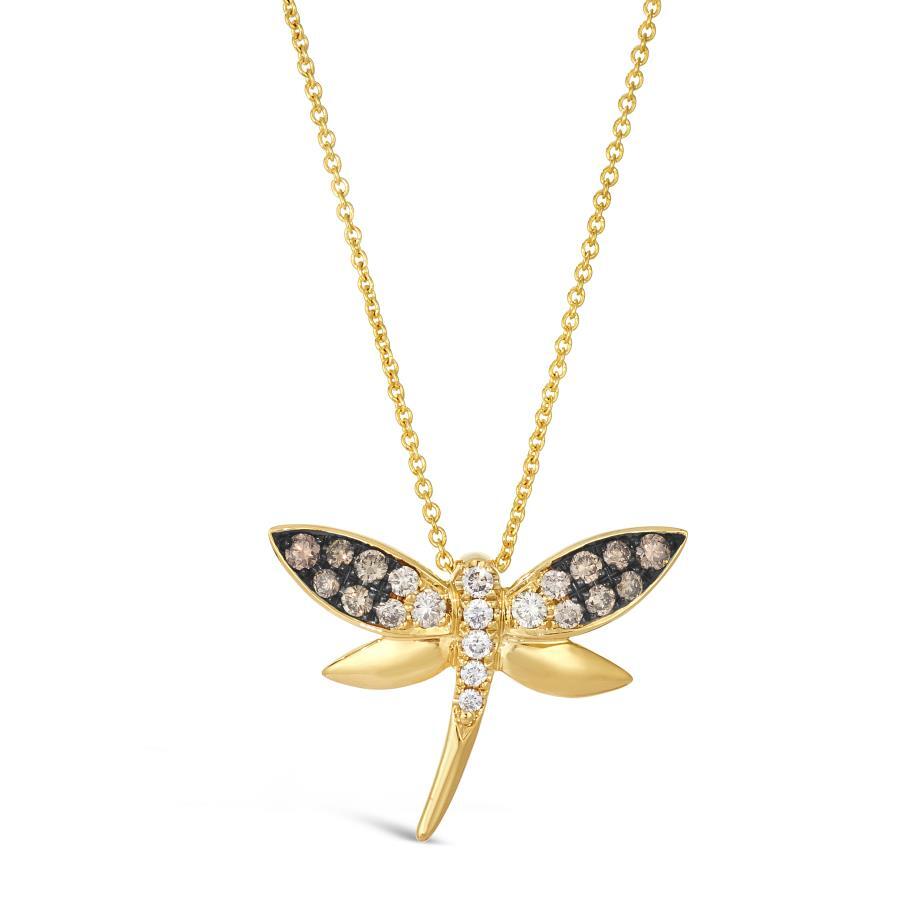 Le Vian Ombre Dragonfly Pendant featuring Chocolate Ombré Diamonds Nude Diamonds in 14K Honey Gold