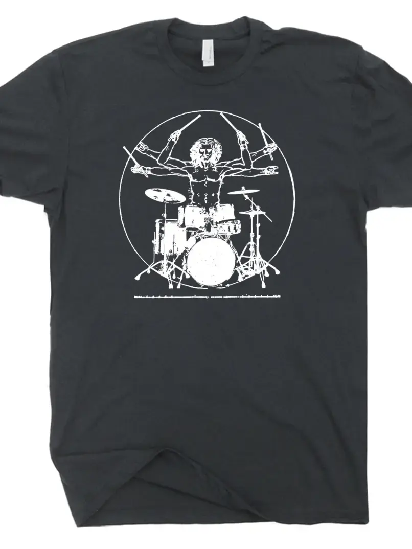 Drums Shirt Drummer Music Rock Band Playing Cool Vintage T