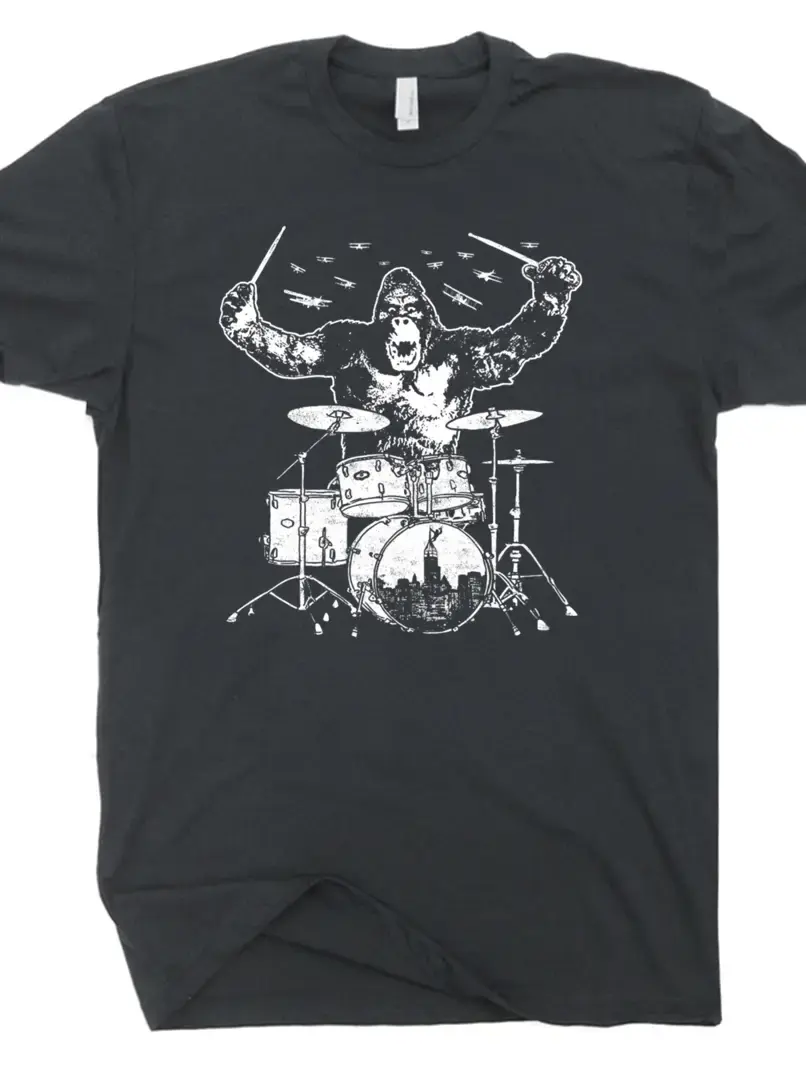 Kong Drums Shirt Vintage Rock Band T Shirt Drummer Graphic