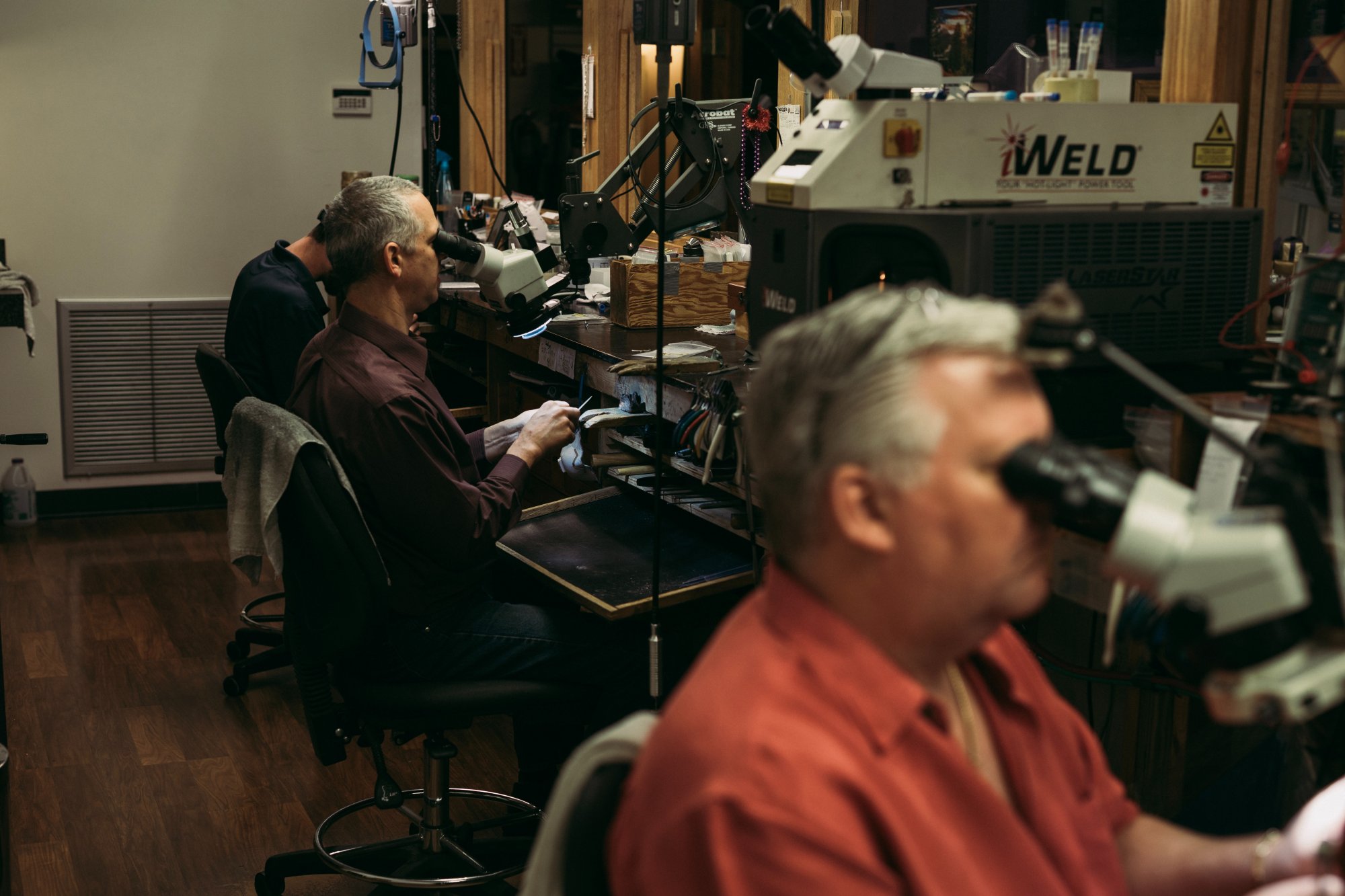 Jewelry restoration and repair work at the Reagan Steele Jewelers bench