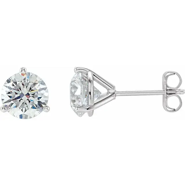 Natural Diamond Studs in 14K White Gold, (1cttw, H color, I1 clarity)