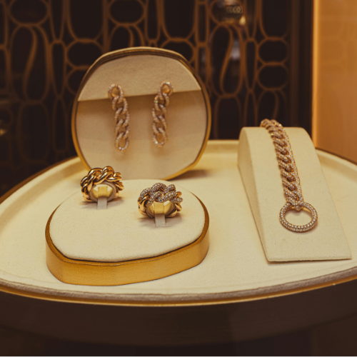 Curated luxury jewelry selection for a private showroom experience