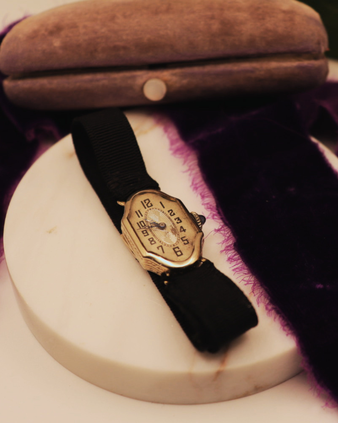 Vintage 14k White Gold Bulova Ladies Wrist Watch Swiss Wind Up Movement 