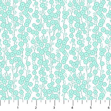 Quilting In Bloom Daisy Chain Light Turquoise Multi by Pigs in a Blanket Quilting