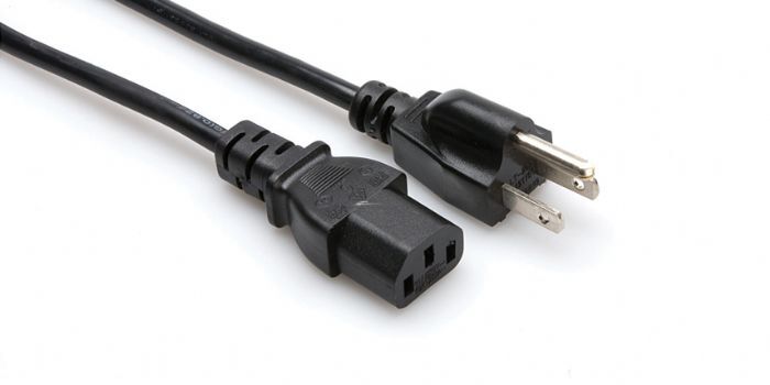 Hosa Power Cord, IEC C13 To NEMA 5-15P, 6 In