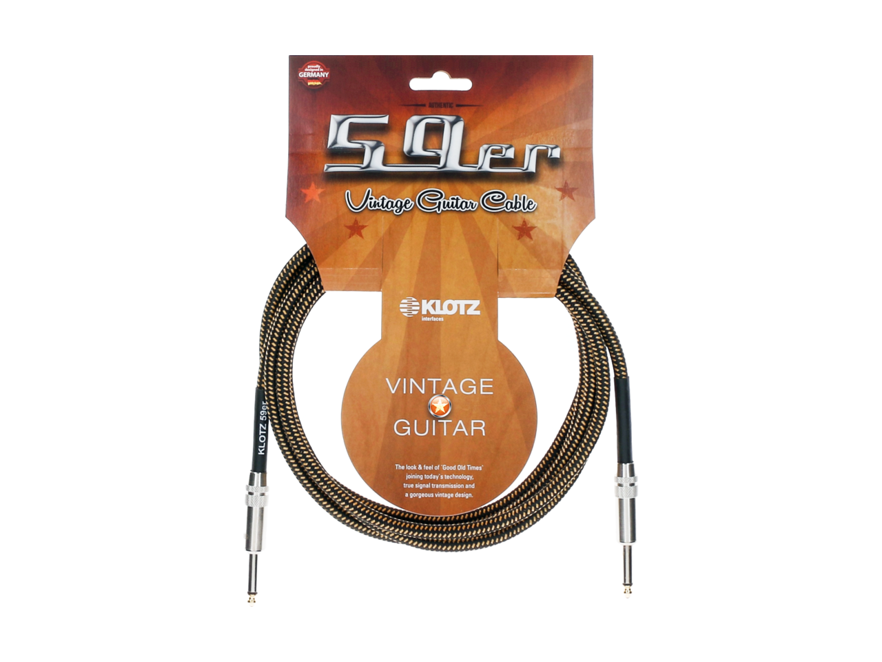 Klotz '59 pro Vintage guitar cable jack plug: straight - straight