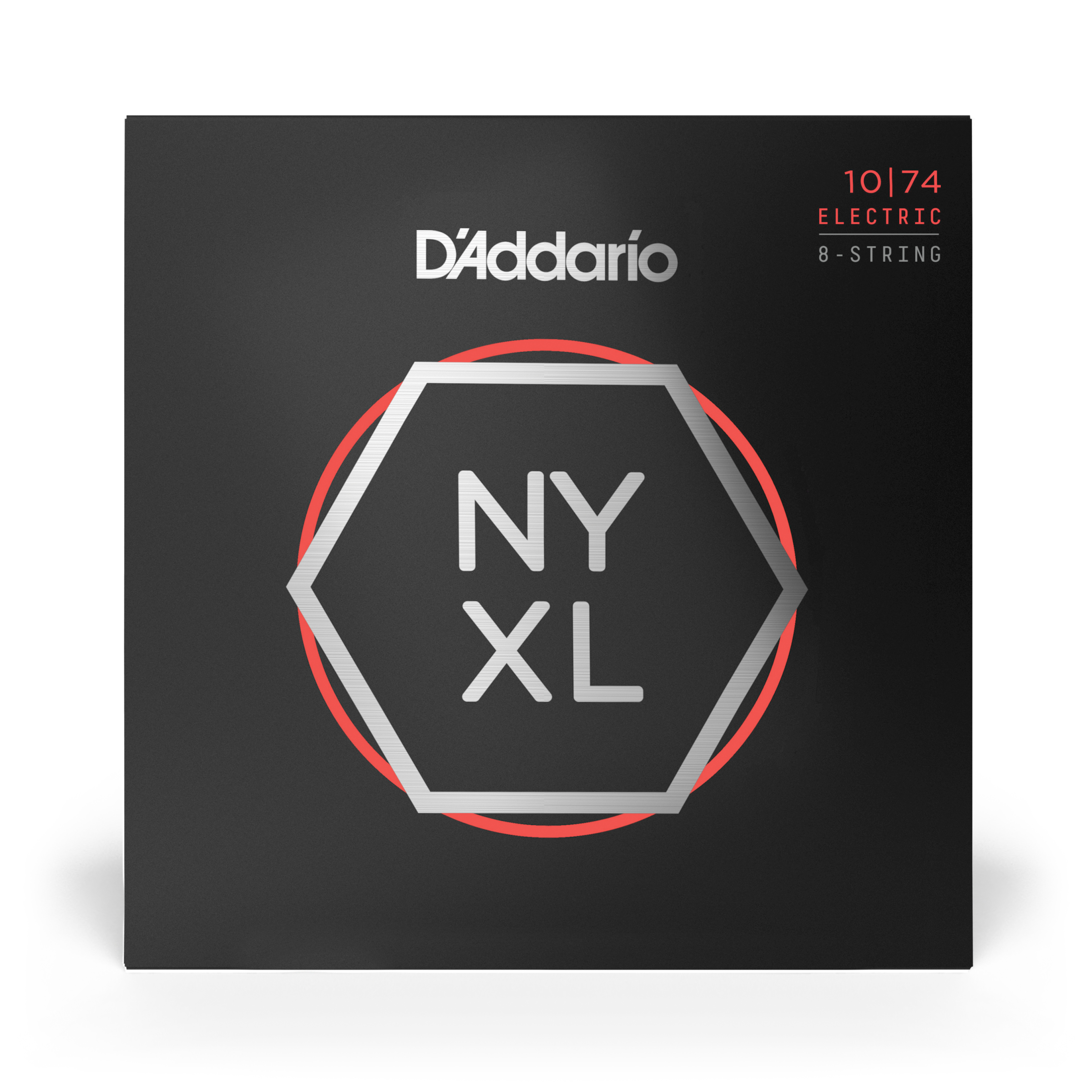 D'Addario NYXL1074 Nickel Wound 8-String Electric Guitar Strings, Light Top / Heavy Bottom, 10-74