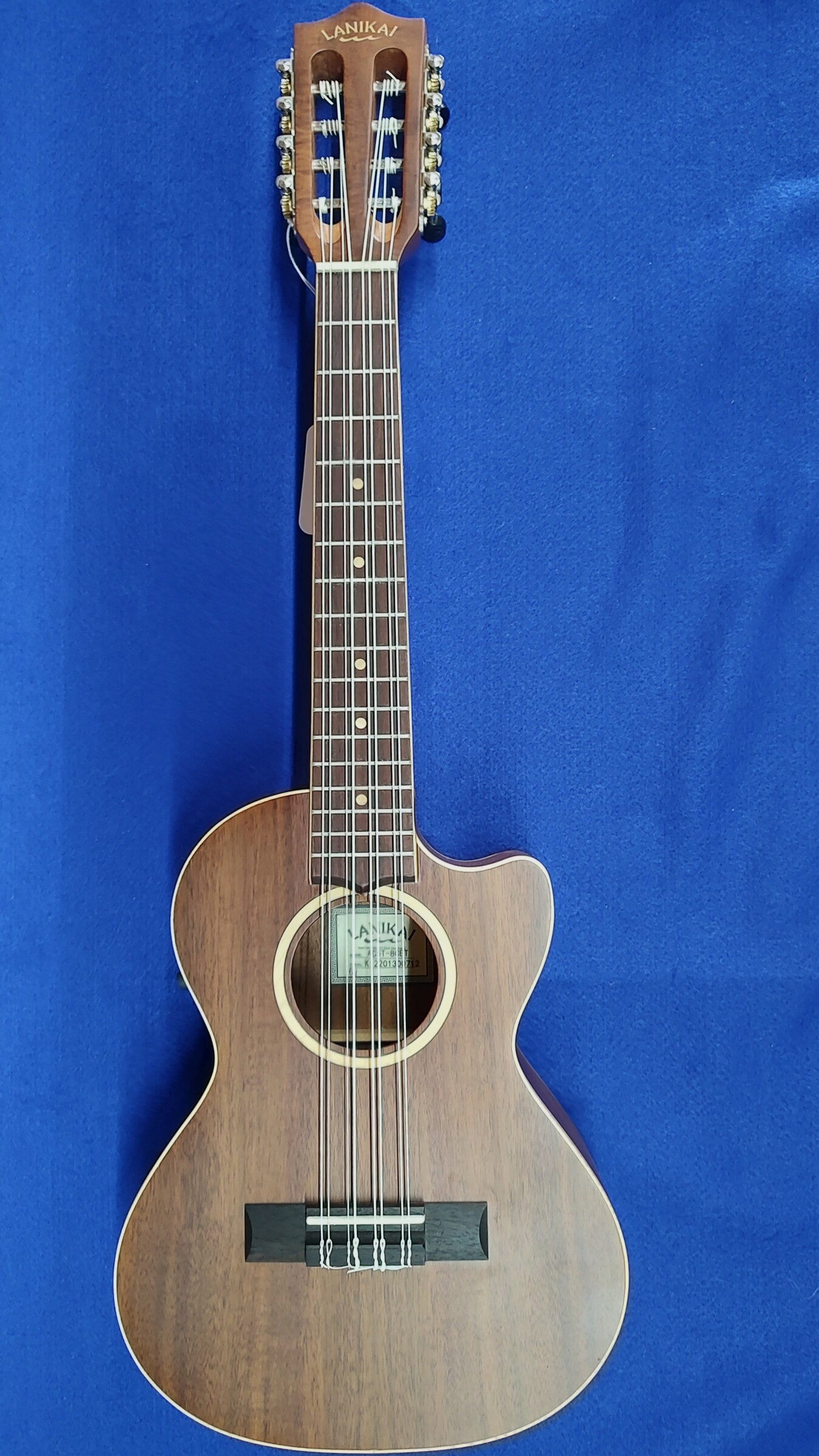 Used Lanikai ACST-8CET Solid Top Acacia 8-String Ukulele, A/E, Tenor, w/Bag