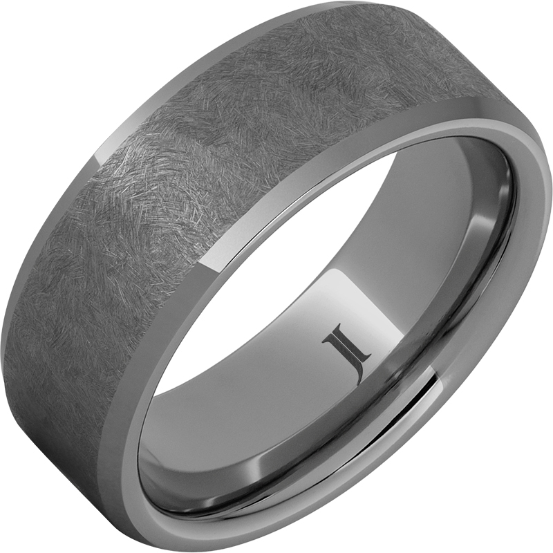 JI - Size: 9.5 Rugged Tungsten™ 8mm Beveled Edge Band with Sentinel Finish