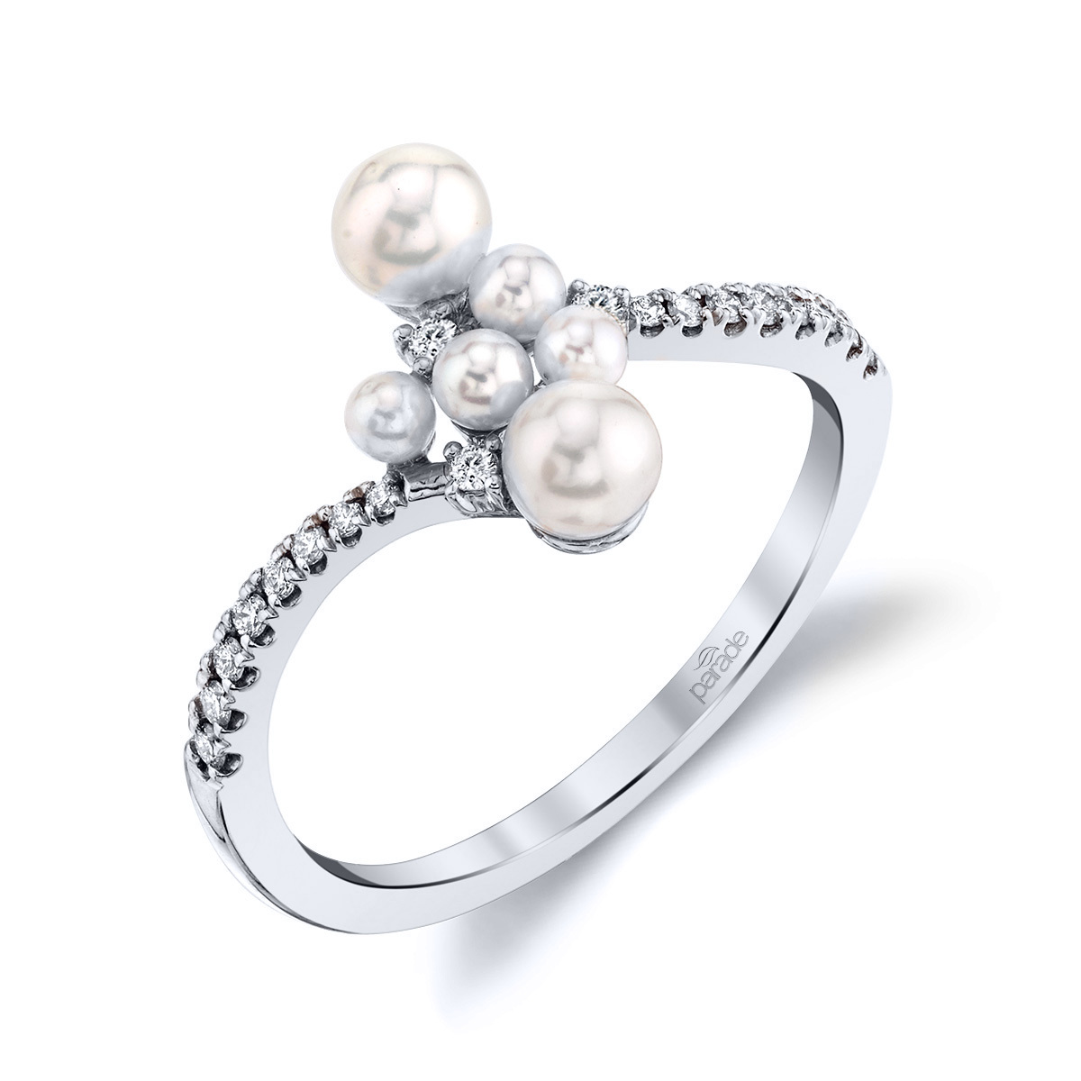 Parade - 14KW Diamond and Pearl Ring 19-RD 0.13ctw, 06-PRL 1.07ctw