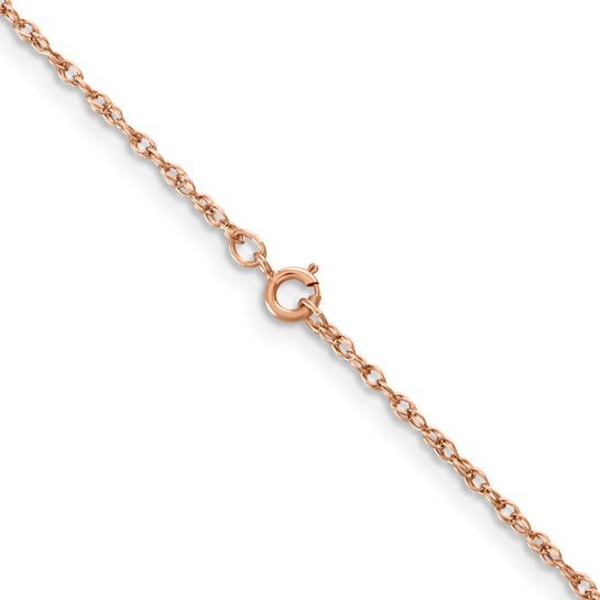 QGold - 14K Rose Gold 16 inch 1.15mm Baby Rope with Spring Ring Clasp Chain