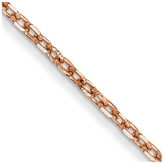 QGold - 14K Rose Gold 18 inch 1.10mm Diamond-cut Cable with Lobster Clasp Chain