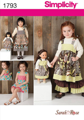 Simplicity Child & 18 Doll Dress Pants Shorts Sizes 3-8 1793A
