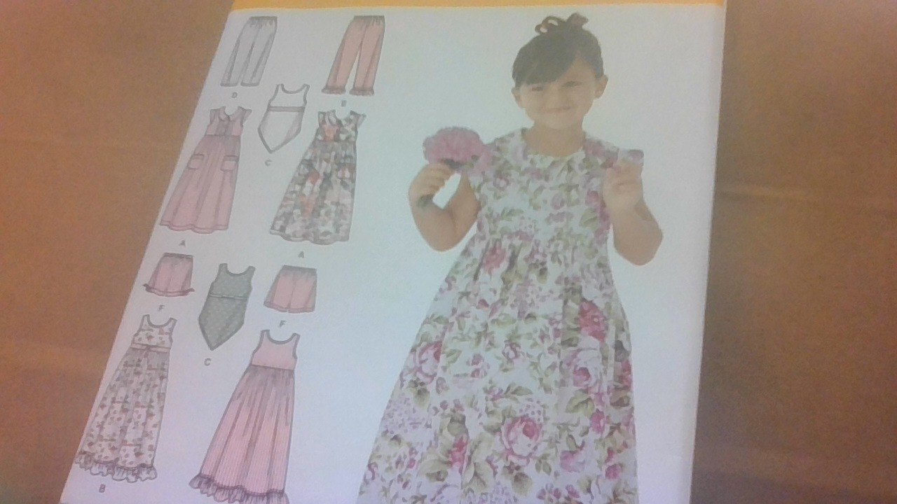 Simplicity Child's Dress, Slip Dress, or Top, Pants and Shorts Sizes 3-8 1454A