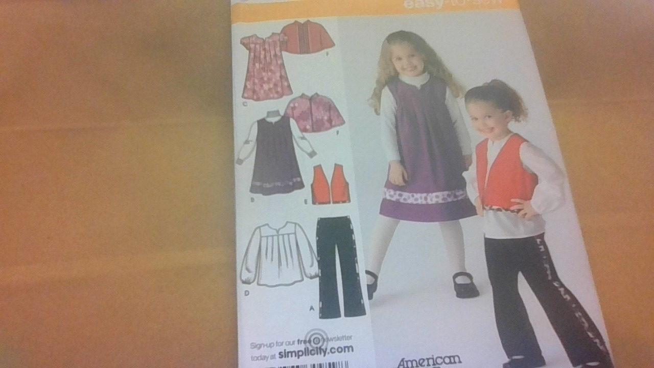 Simplicity Child's Pants , Vest, Dress or Jumper and Tunic Sizes 3-8  3668