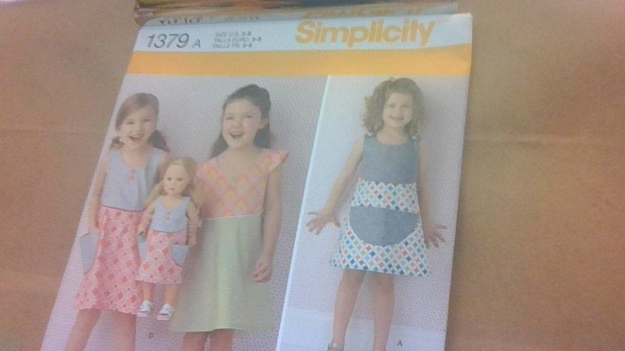 Simplicity Childs's Dress and 18 Doll Dress  Sizes 3-8 1379