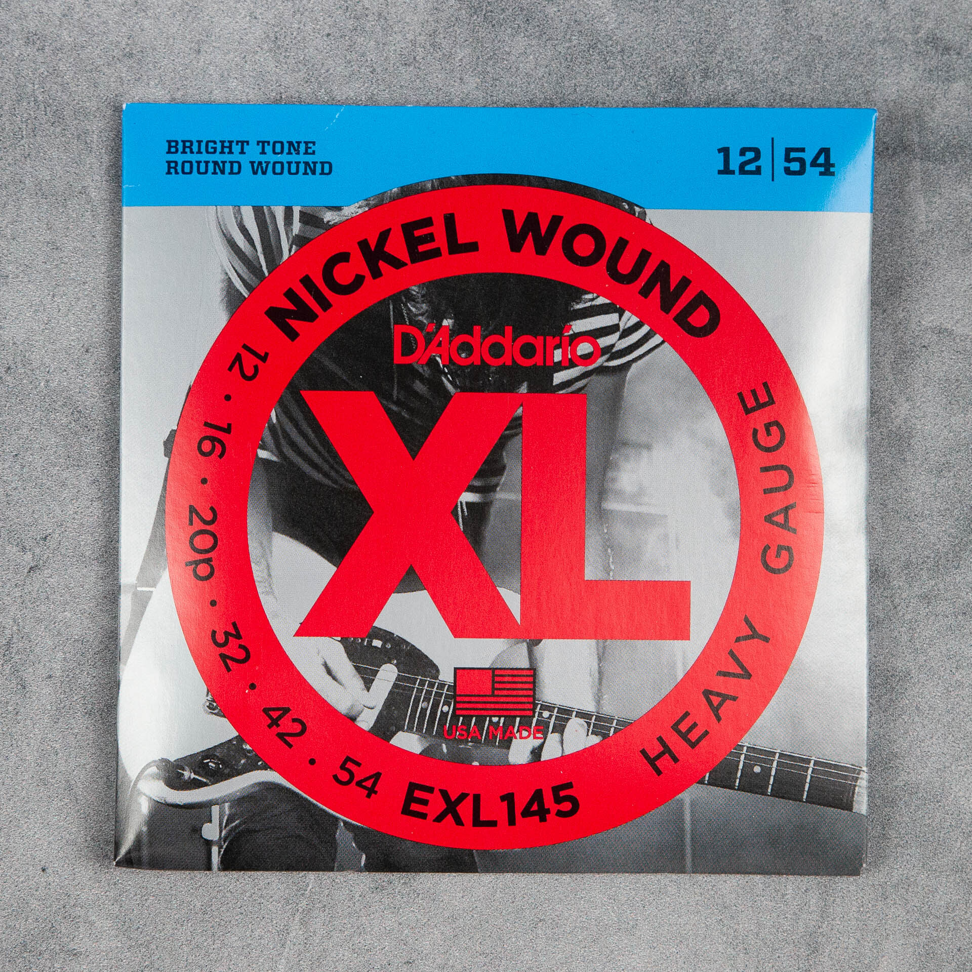 D'Addario EXL145 Nickel Wound Electric Guitar Strings, 12-54, (Plain Third) Heavy Set