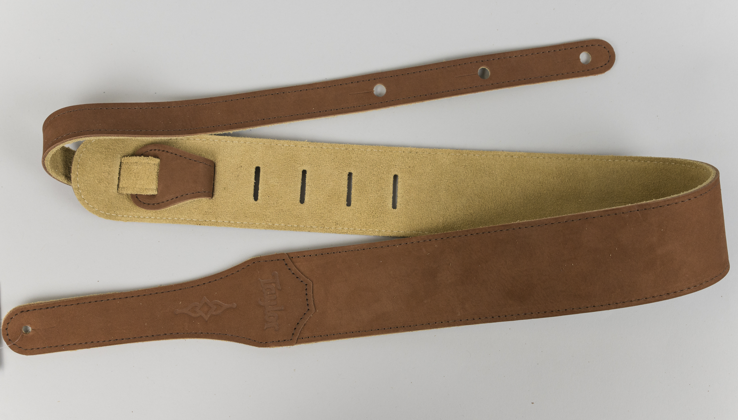 Taylor 300 Series Gemstone Medium Brown Sanded Suede Guitar Strap, 2.5