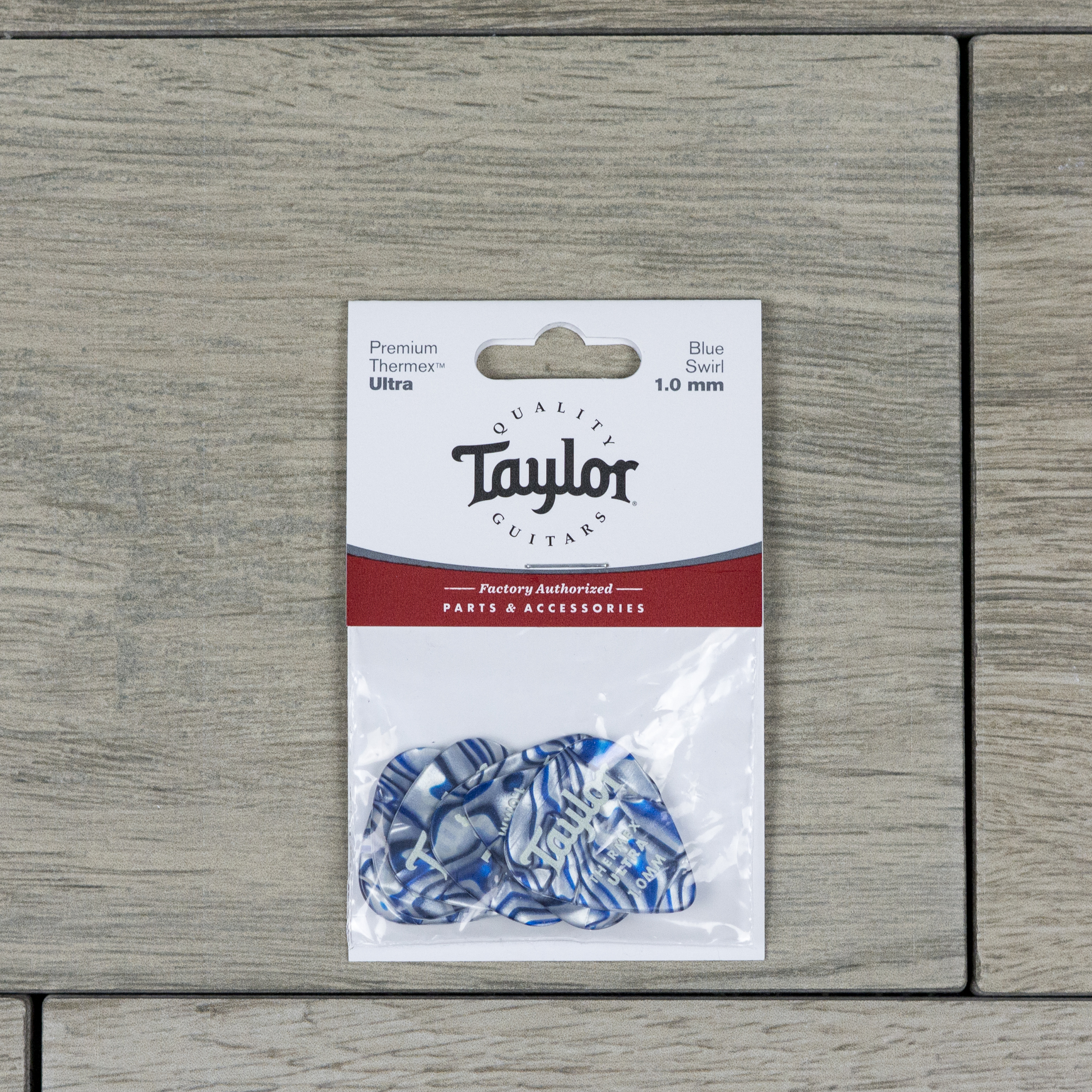 Taylor Premium 351 Thermex Ultra Picks, Blue Swirl, 6-Pack, 1.0 mm