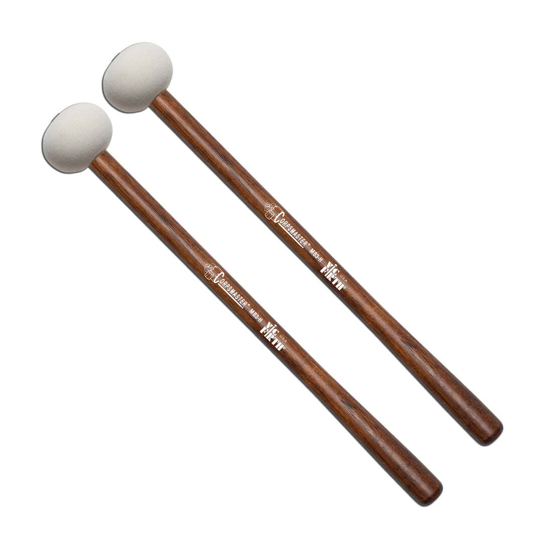 Vic Firth MB3H 26-28 Corpsmaster Hard Marching Bass Drum Mallets Large