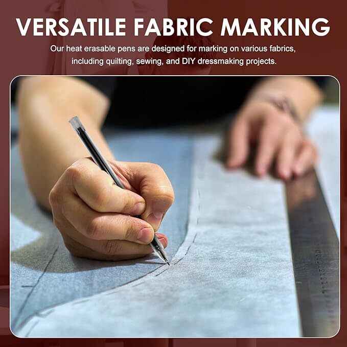 Heat Erasable Pens for Fabric,  Pen with 6 refills, Assorted Colors