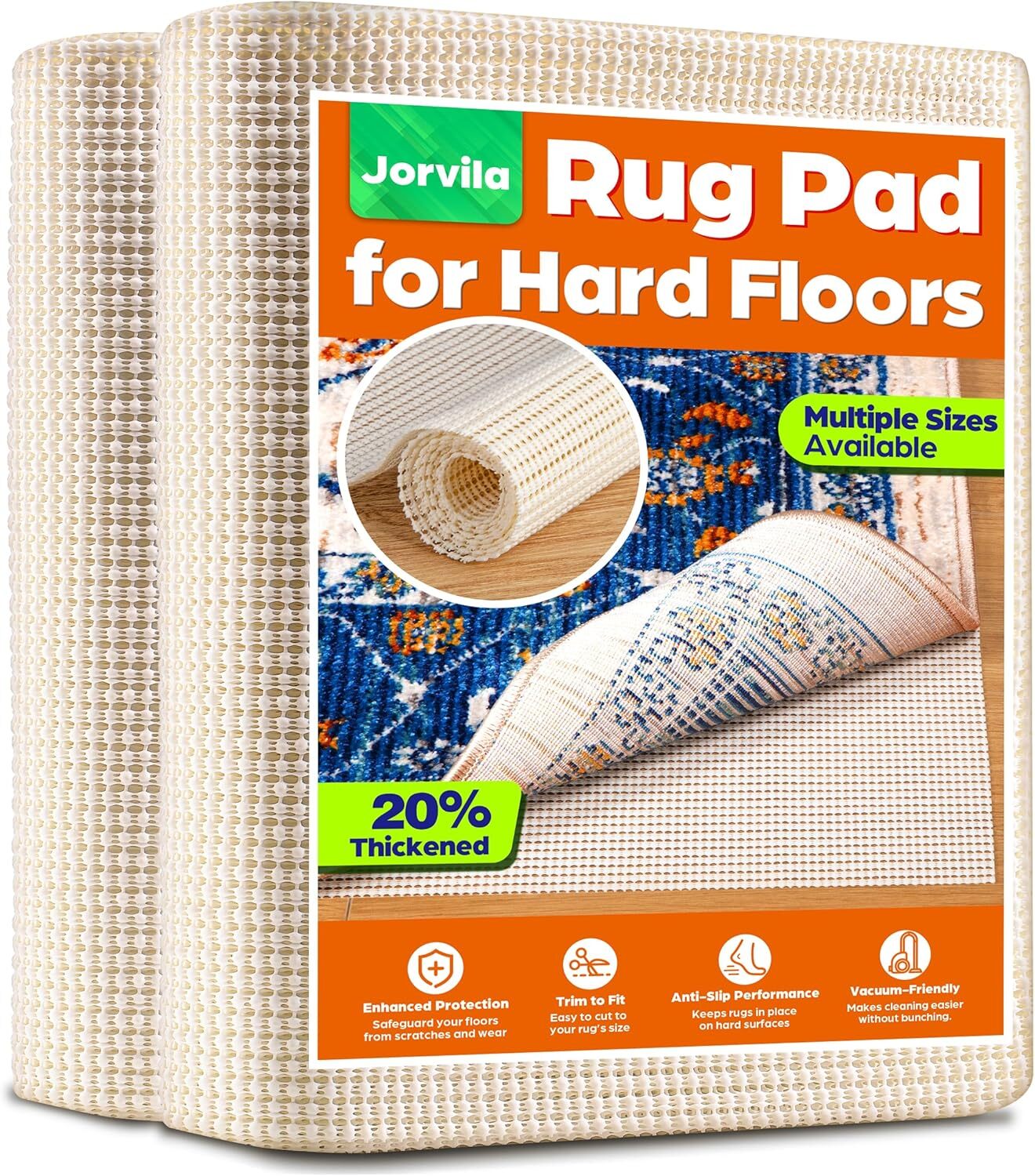 Non Slip Rug Pad 4 Ft Round, Anti Skid Mat for Under Area Rugs