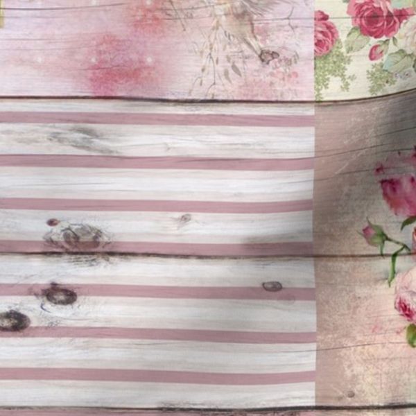 Vintage Roses Cheater Quilt Fabric