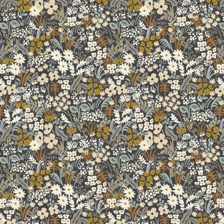 Meadow - Metallic Gray Floral - By Rifle Paper Co For Cotton And Steel