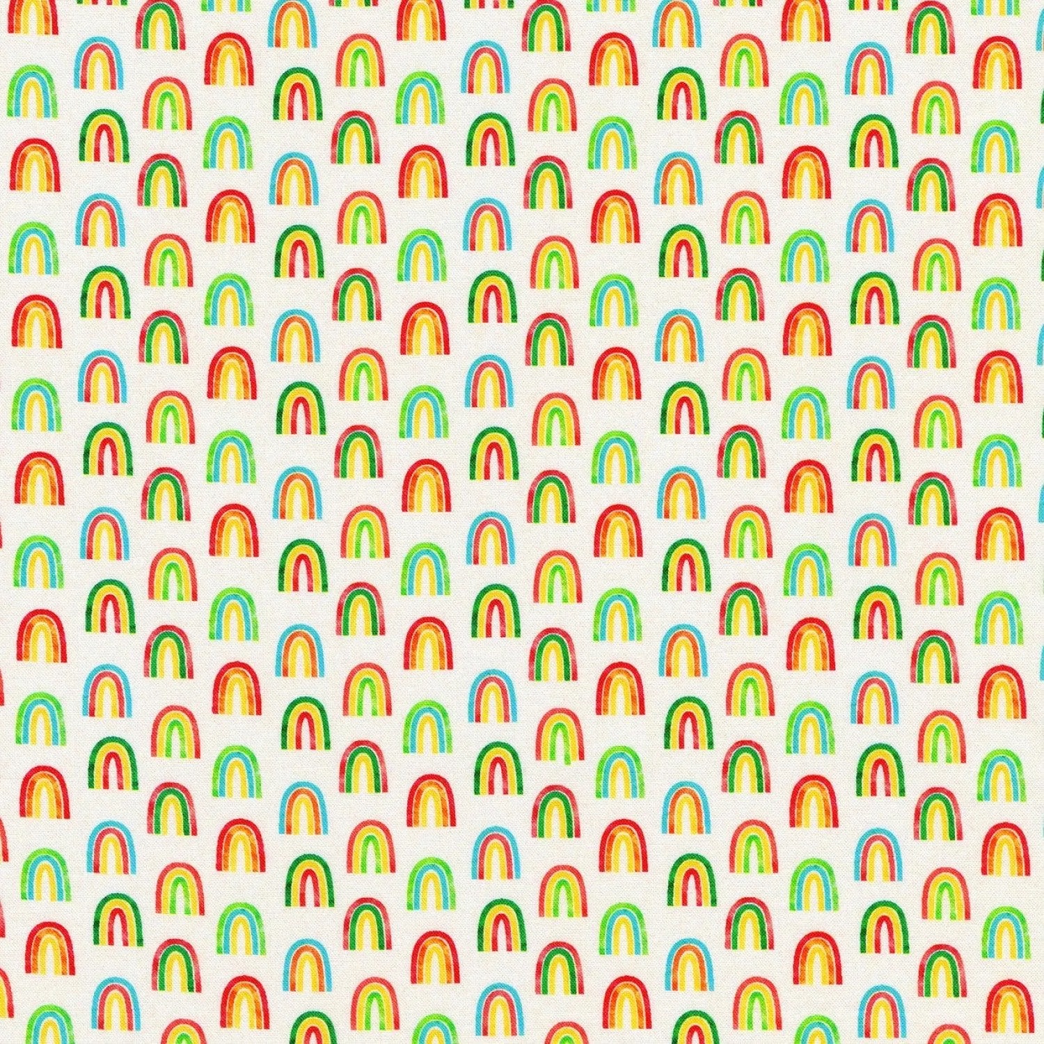 Rainbows on White | Chili Smiles by Ann Kelle - for Robert Kaufman Fabrics (Fat Quarter) - Copy