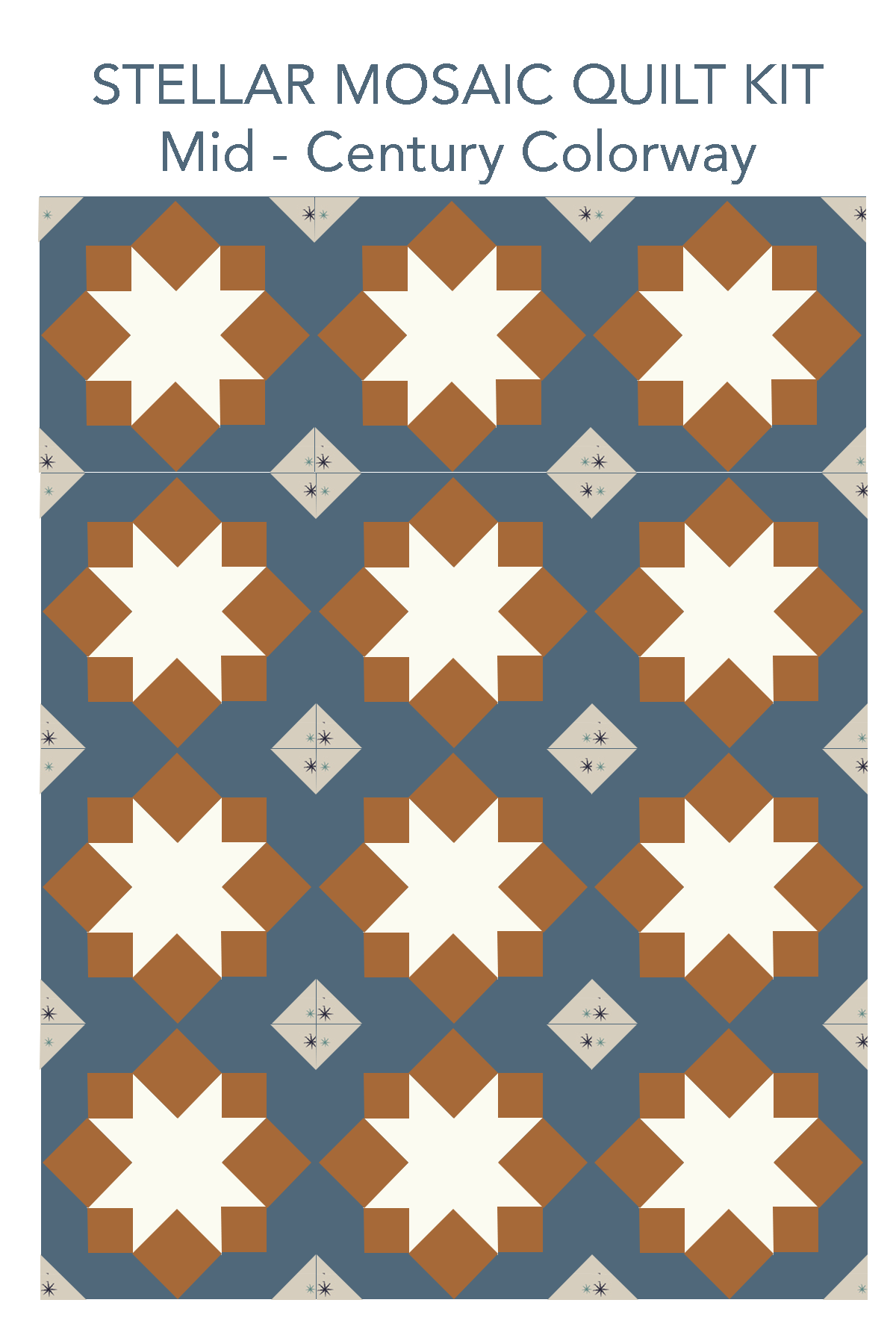 Sit & Sew Kit: Stellar Mosaic - Mid-Century Colorway Kit