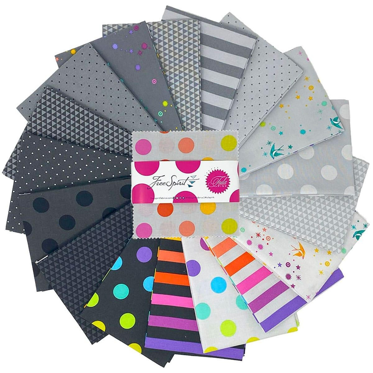 True Colors || Tula Pink - 5in Charm Pack Gray - 42pcs