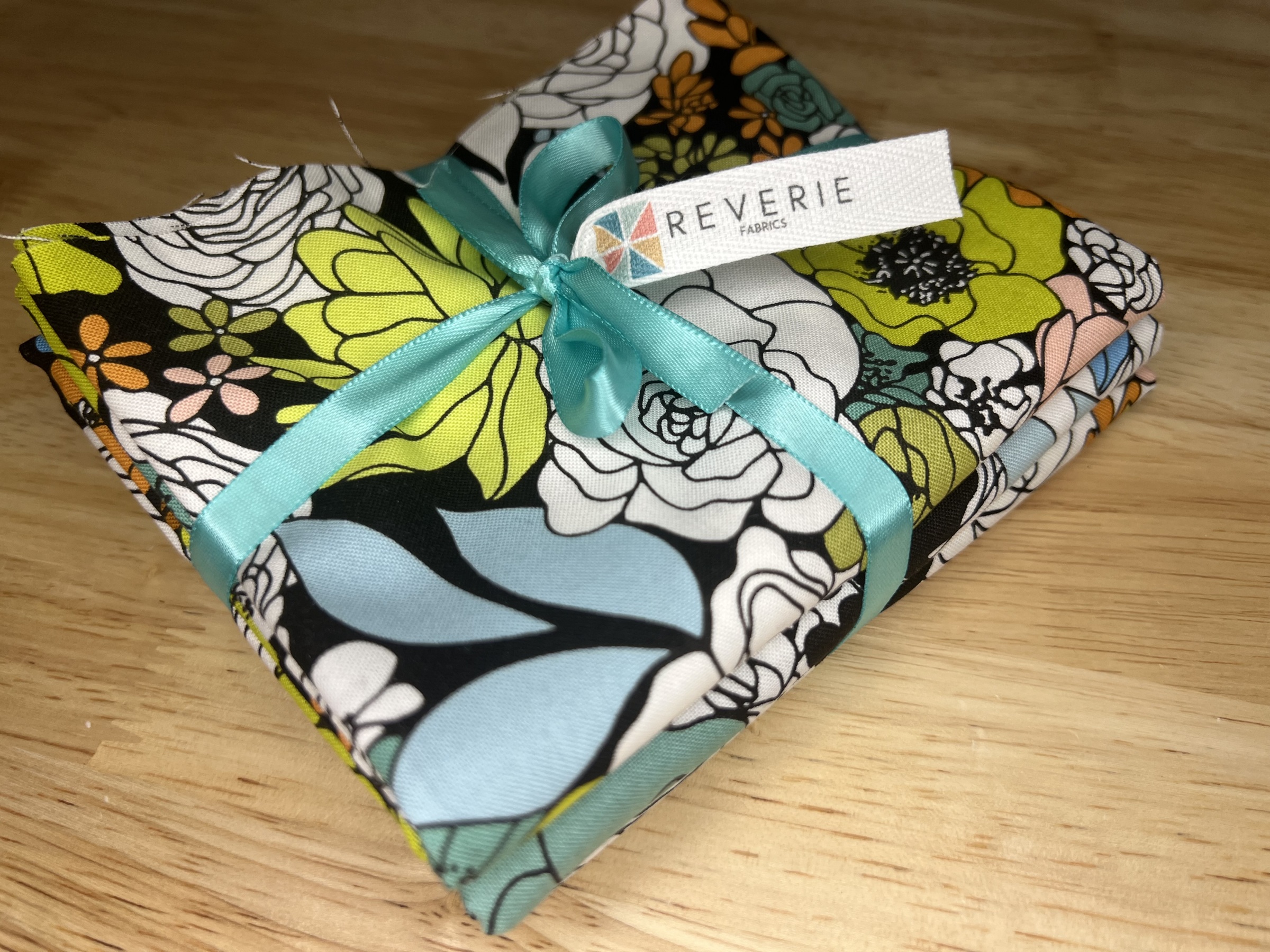 True to Hue Floral Fabric Bundle – 3 Half Yard Cuts – Modern Line Art Cotton Quilt Fabric