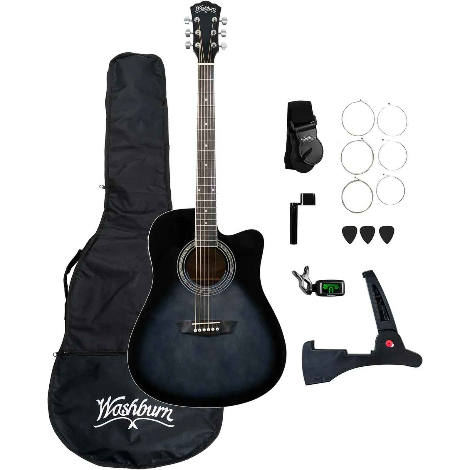 NEW Washburn WA90CETBBPACK Acoustic Guitar Pack | Holiday