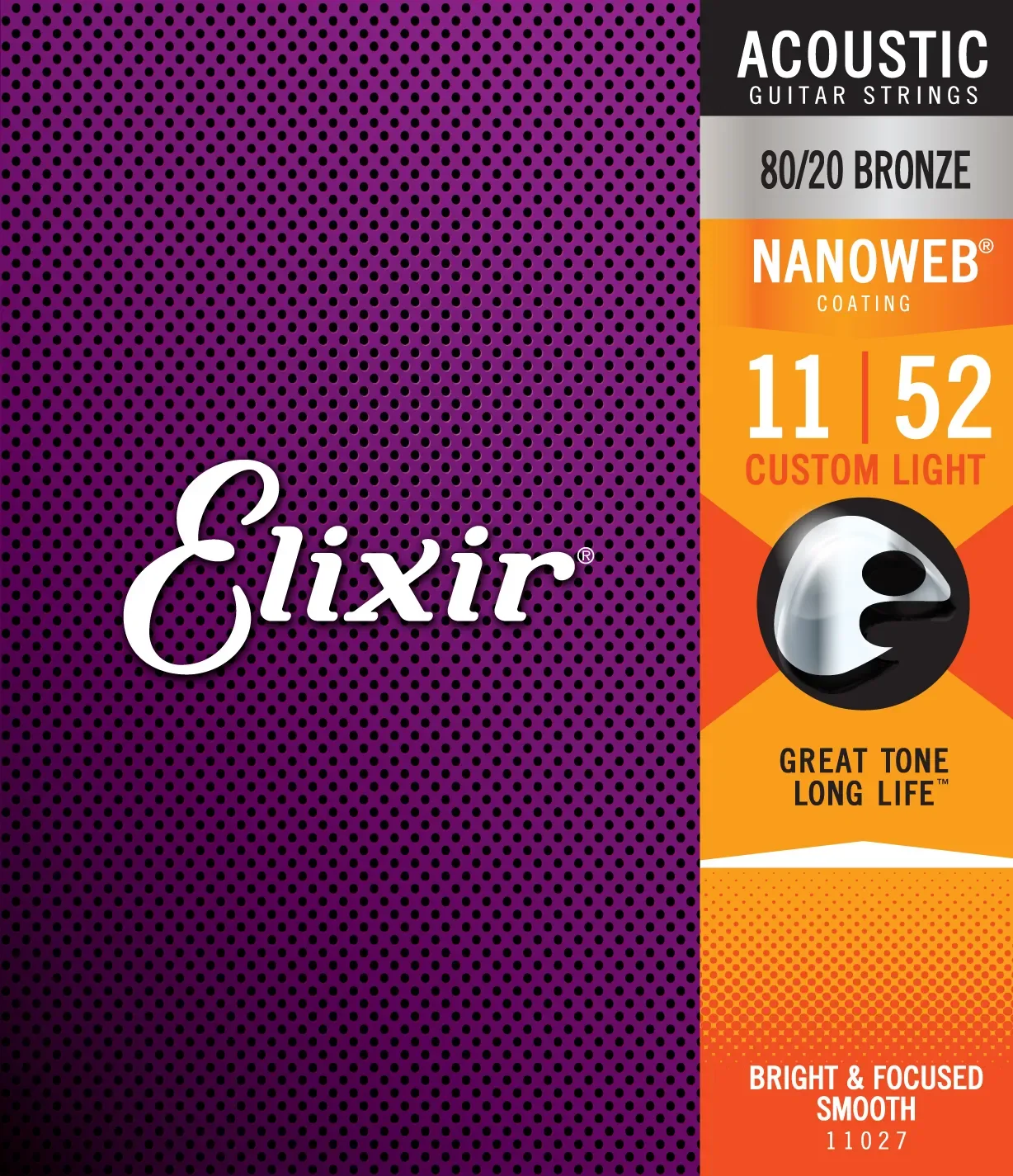 NEW Elixir (11027) 11-52 Nanoweb Acoustic Guitar Strings