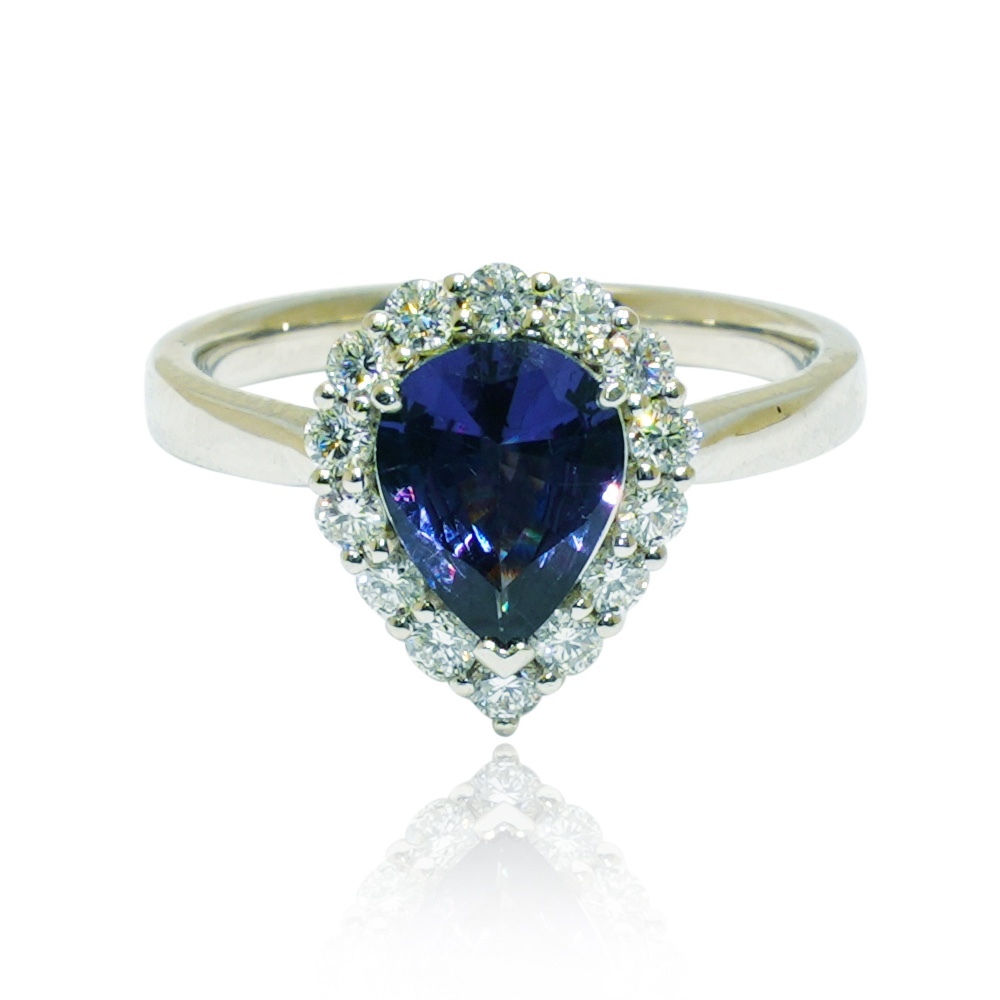 Platinum 1.34ct Color Change Garnet RARE 14D 0.46ctw GIA