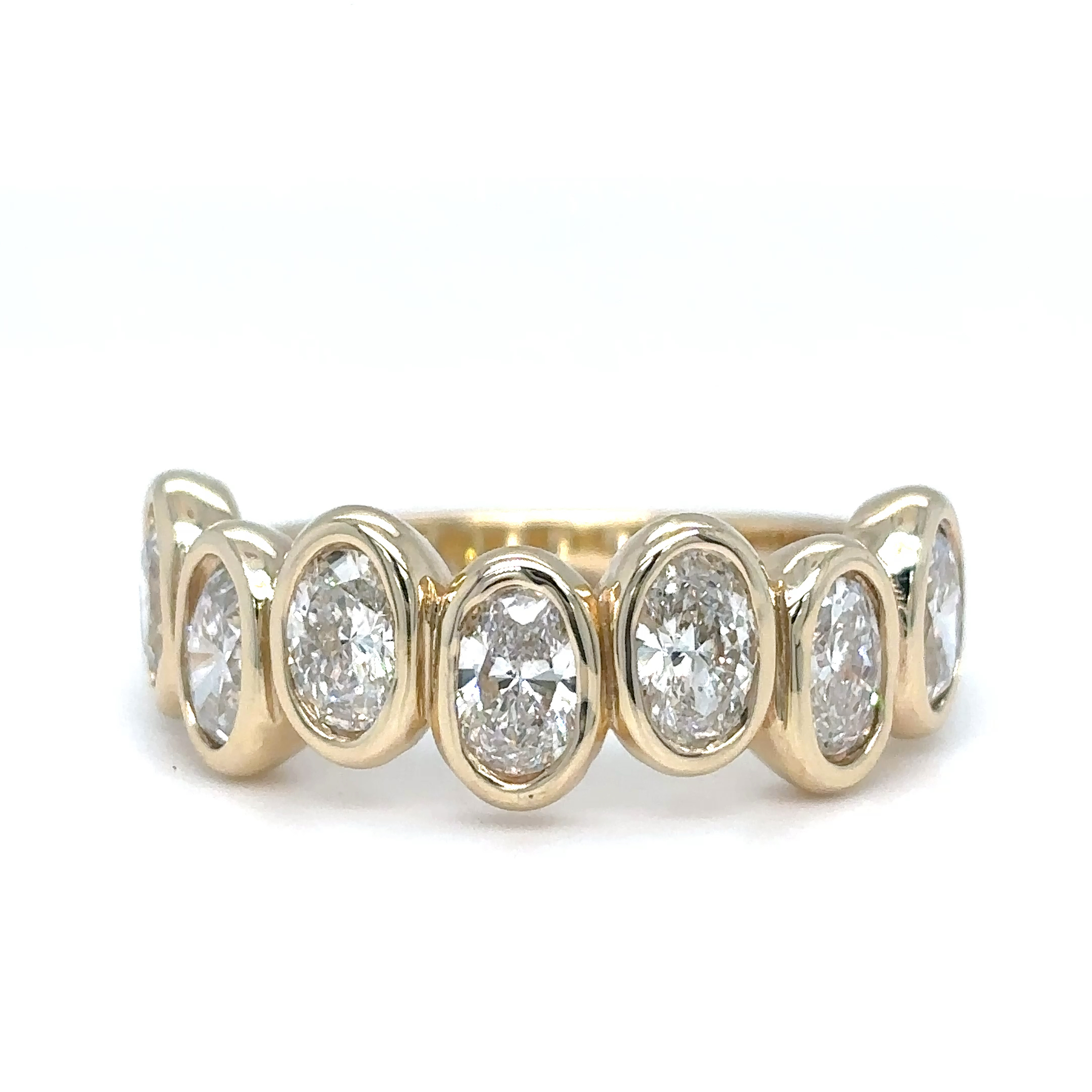 14KY 1.65CTW BEZEL OVAL BRILLIANT DIAMOND RING VS2-SI1/F-G 4.7G